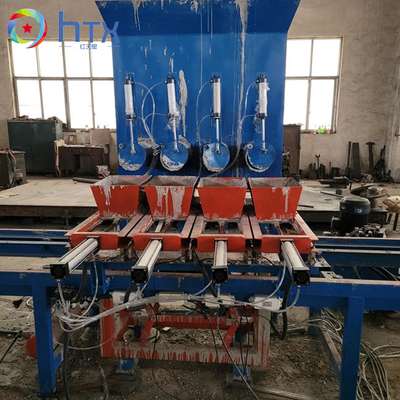 Linea di produzione di pannelli murali con sistema di dosaggio del calcestruzzo in modalità di funzionamento automatico