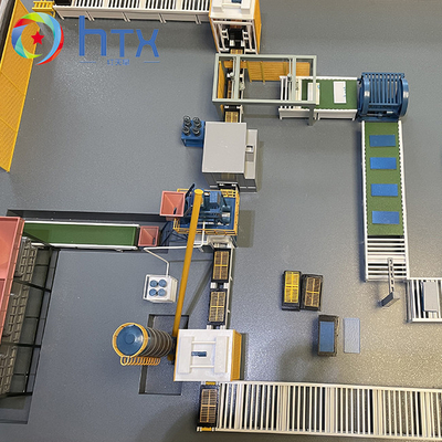 Linea di produzione di pannelli murali con sistema di dosaggio del calcestruzzo in modalità di funzionamento automatico